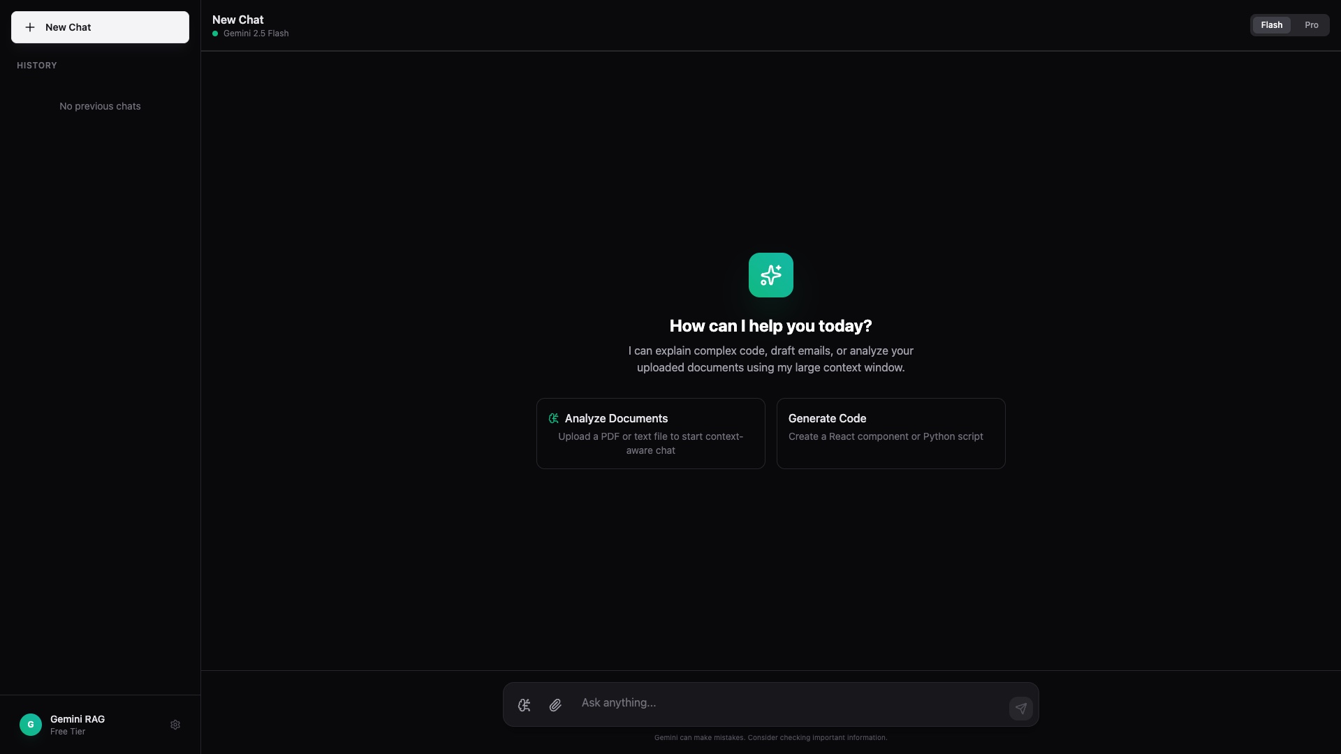 Gemini RAG Chat app